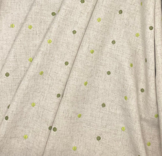 Green Polkadot - Viscose Linen Mix