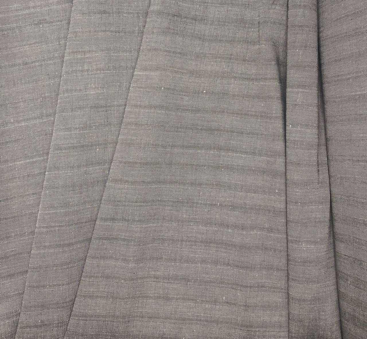 Grey Herringbone - Linen Viscose Mix