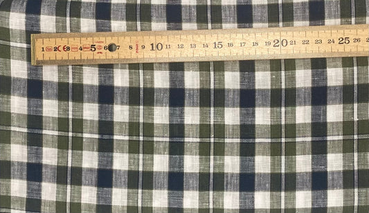 Green& Blue Check - Linen