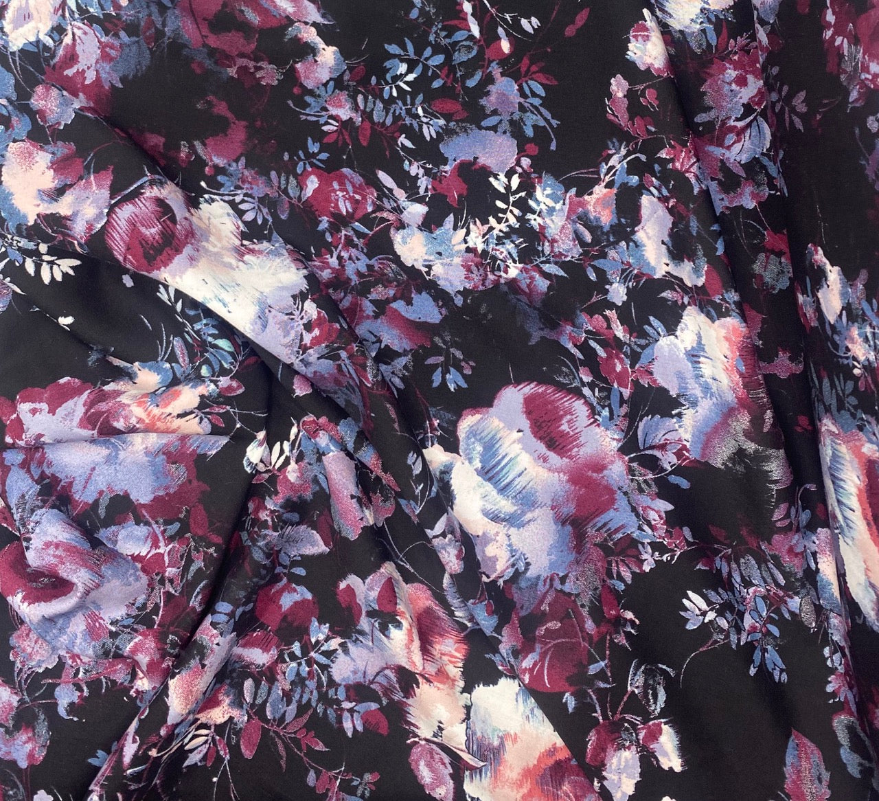 Abstract Maroon Flower - Viscose