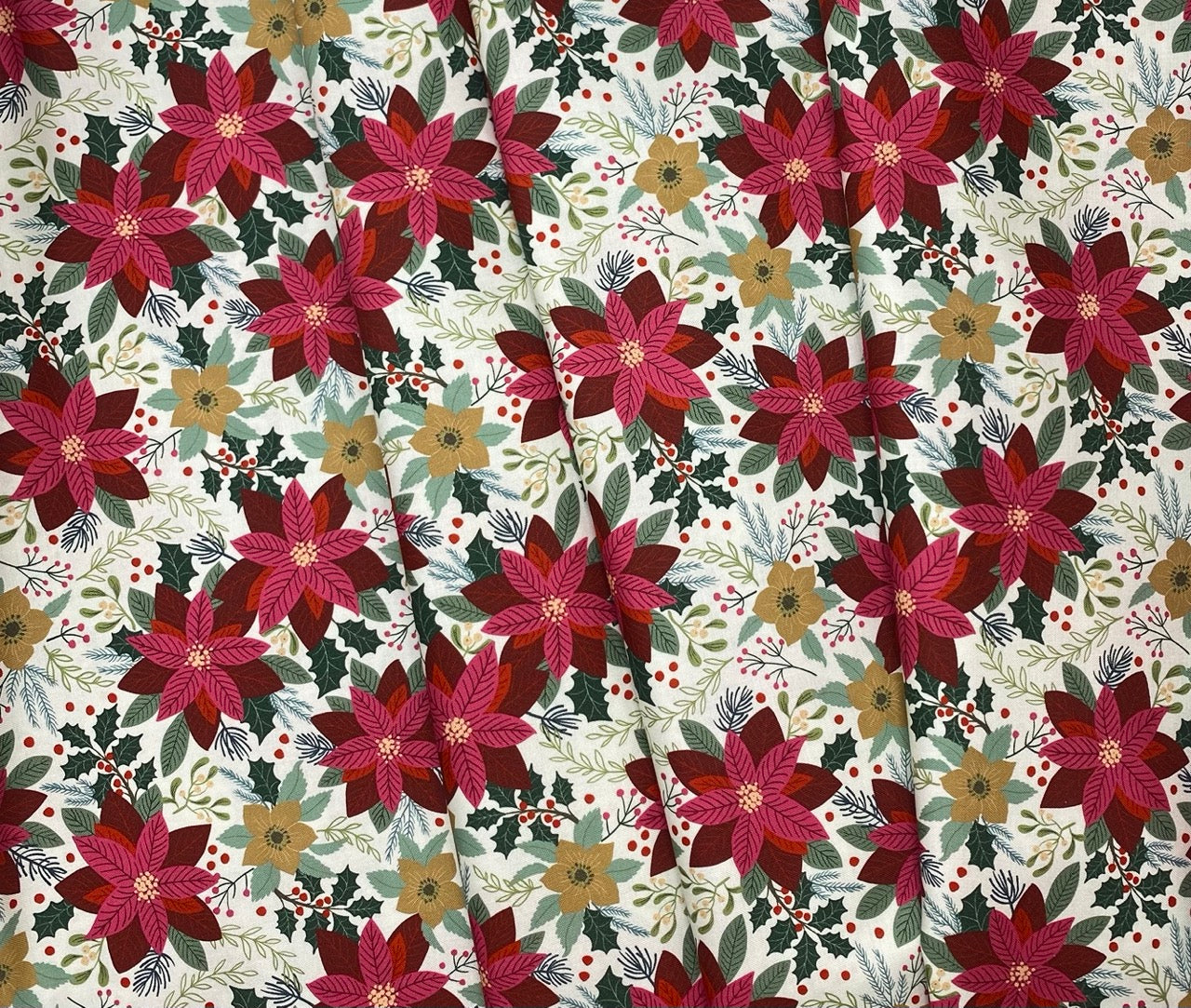 Poinsettia on cream