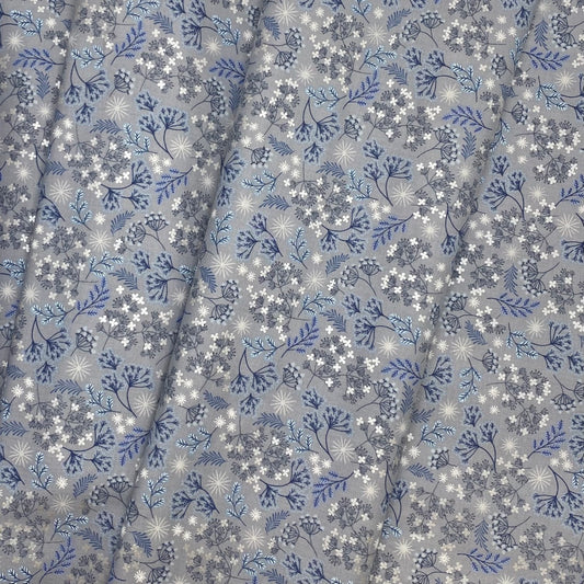 Frosted foliage on grey with pearl