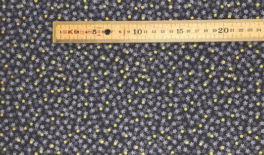 Tiny blossom on charcoal with gold metallic