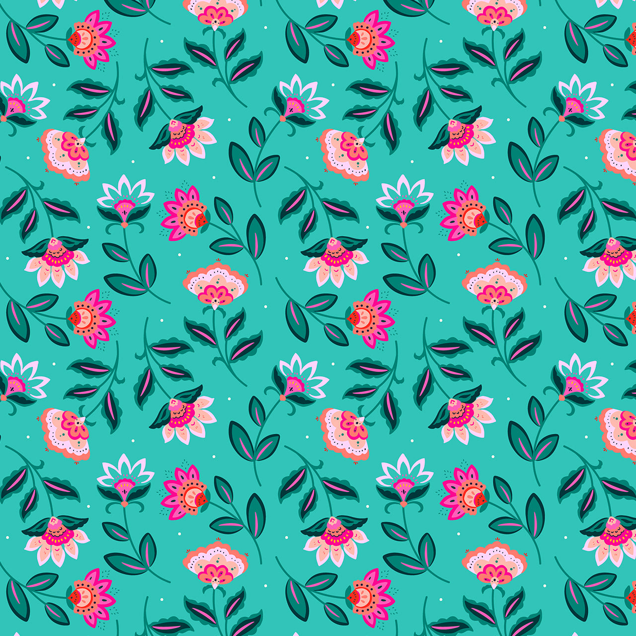Indian Summer - Teal Flower