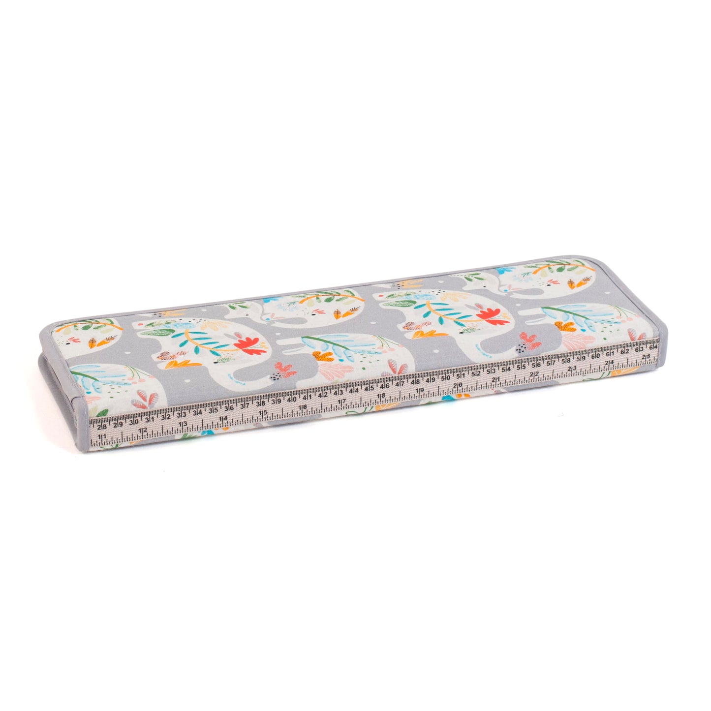 Knitting Pin Case with Tape Measure Trim: Elephants