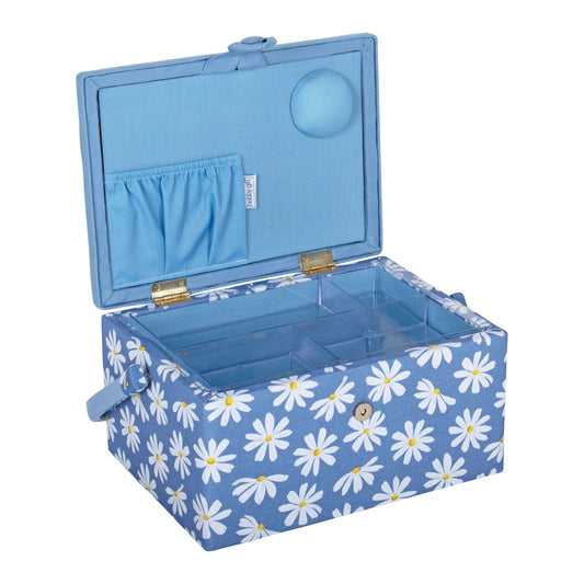 Embroidered Sewing Box: Daisies