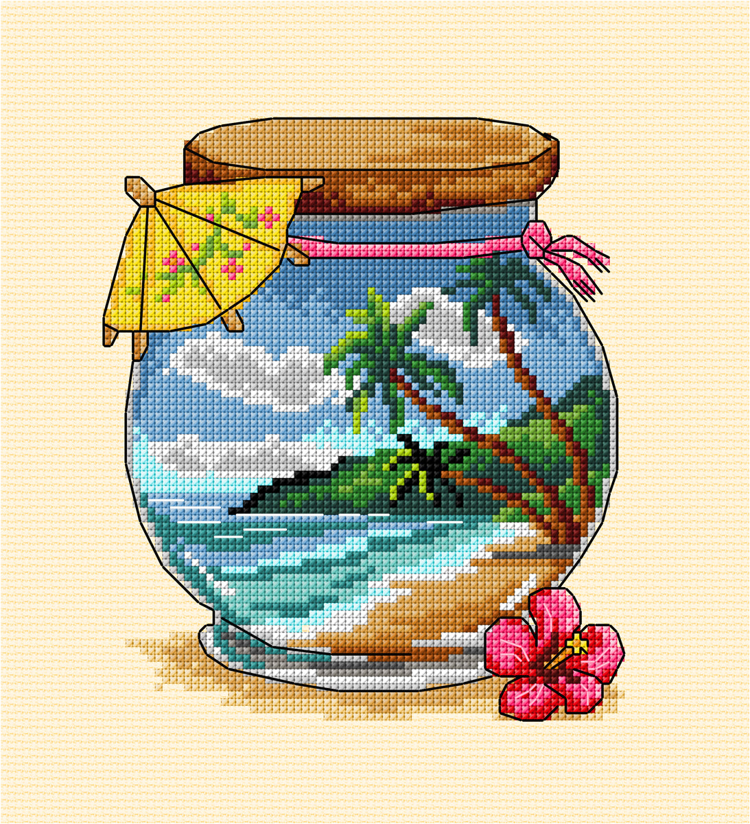 Counted Cross-Stitch Kit: Vacation Memories: Tropical Sea