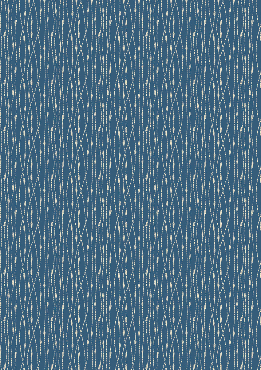 Mid blue stitch stripe