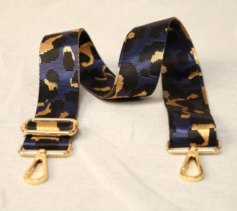 Shoulder Strap: Blue Leopard