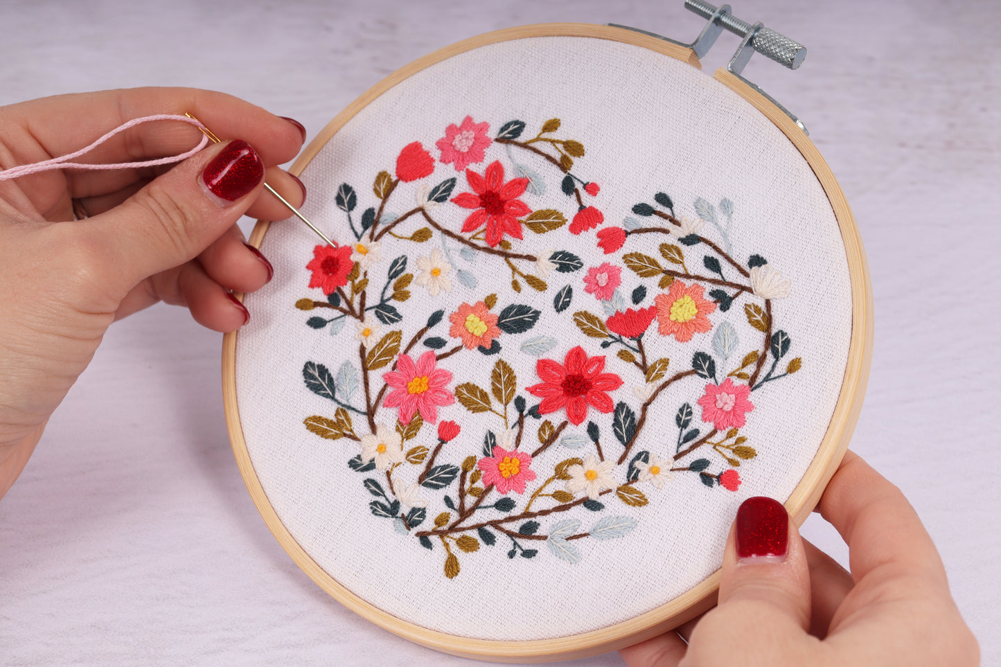 Embroidery Kit: Floral Heart