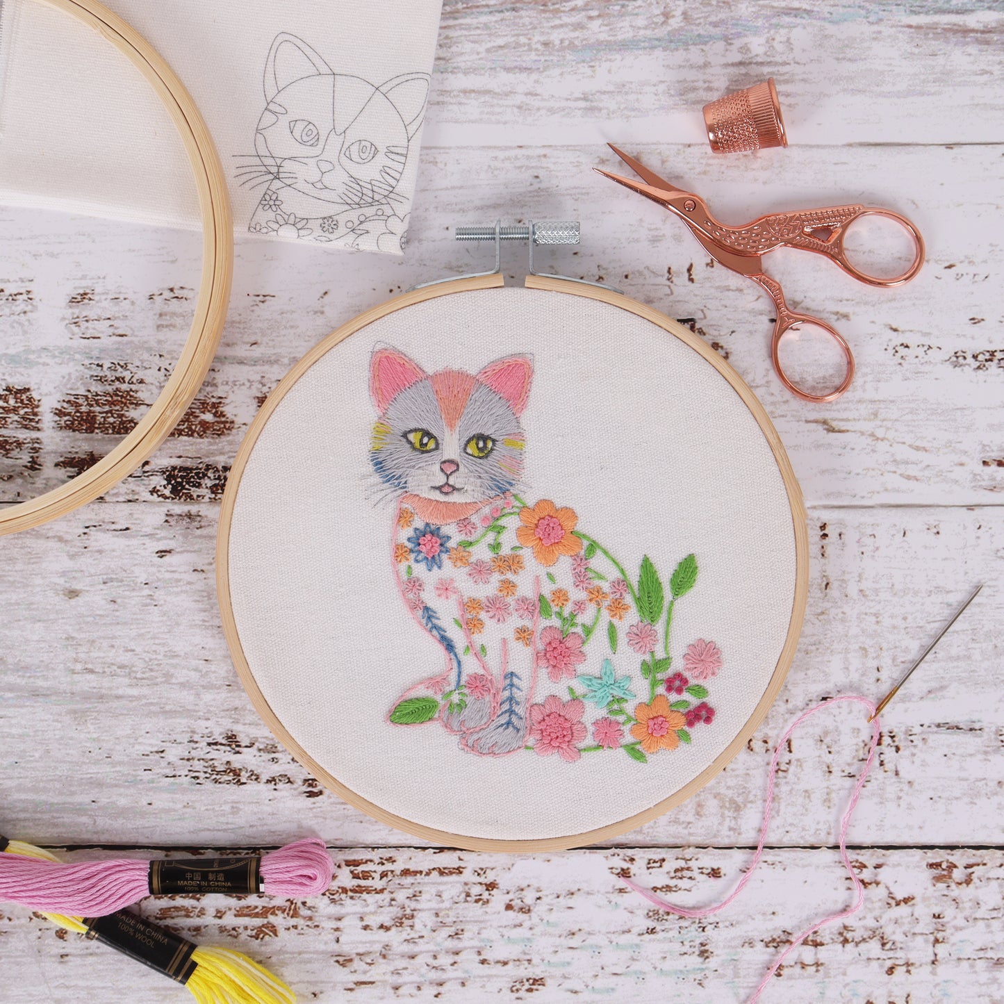 Embroidery Kit: Cat