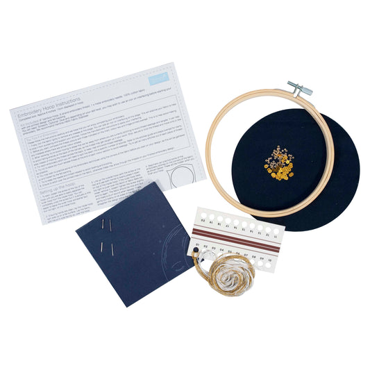 Embroidery Kit with Hoop: Moon