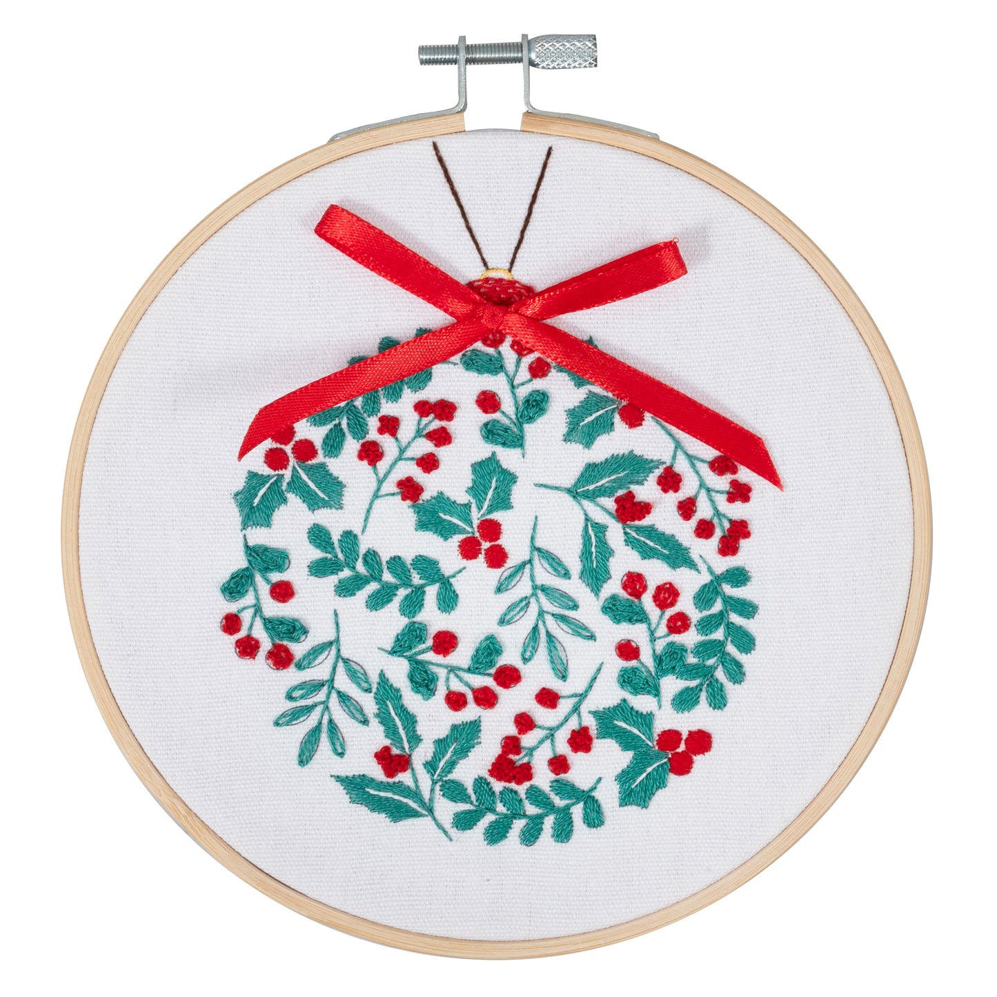 Embroidery Kit: Holly Berry Bauble