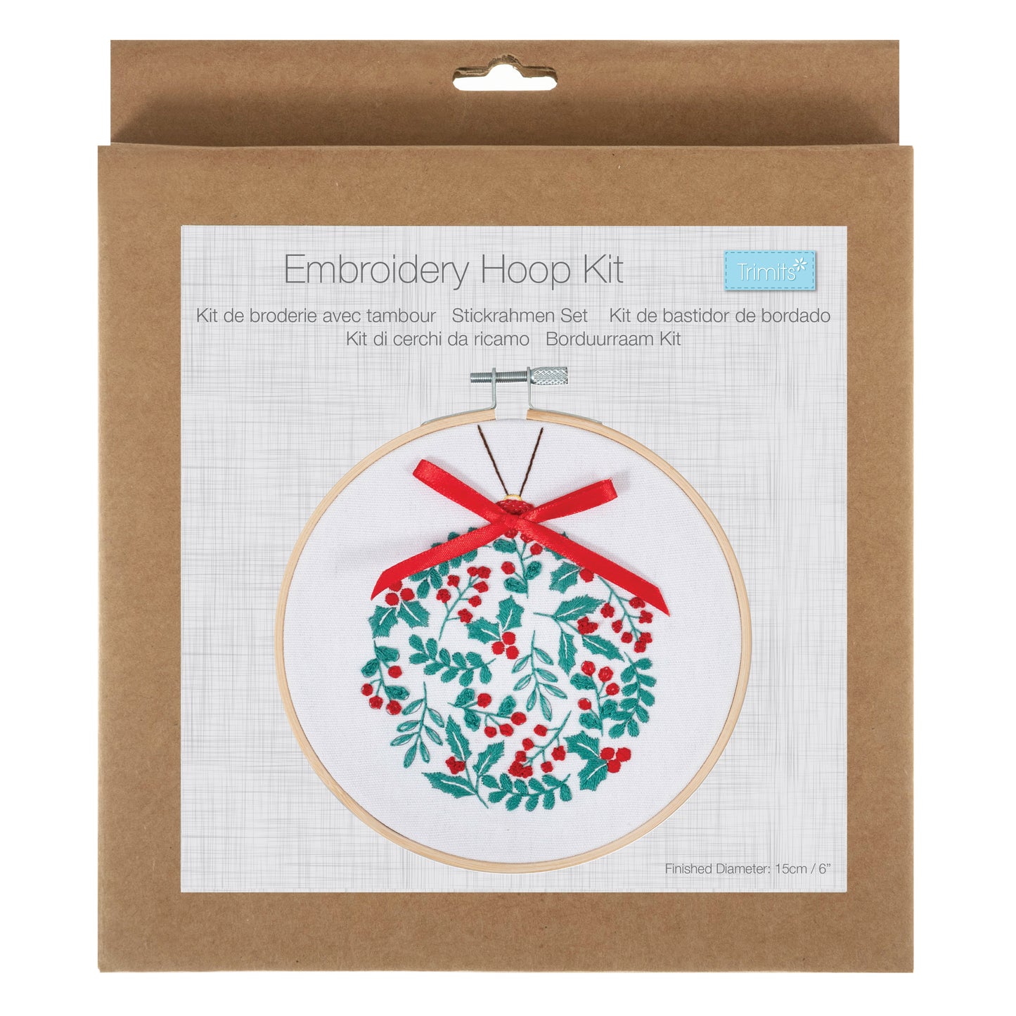 Embroidery Kit: Holly Berry Bauble