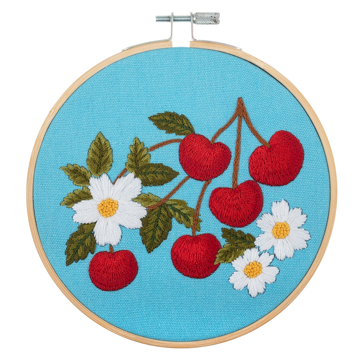 Embroidery Kit with Hoop: Cherries