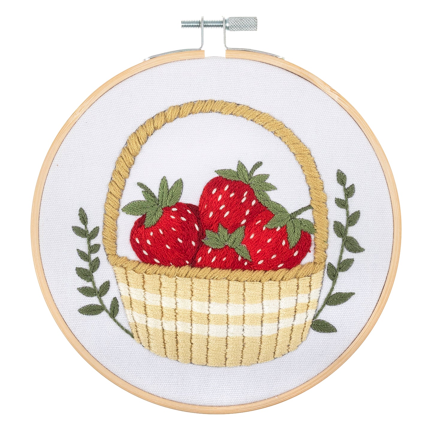 Embroidery Kit with Hoop: Strawberries