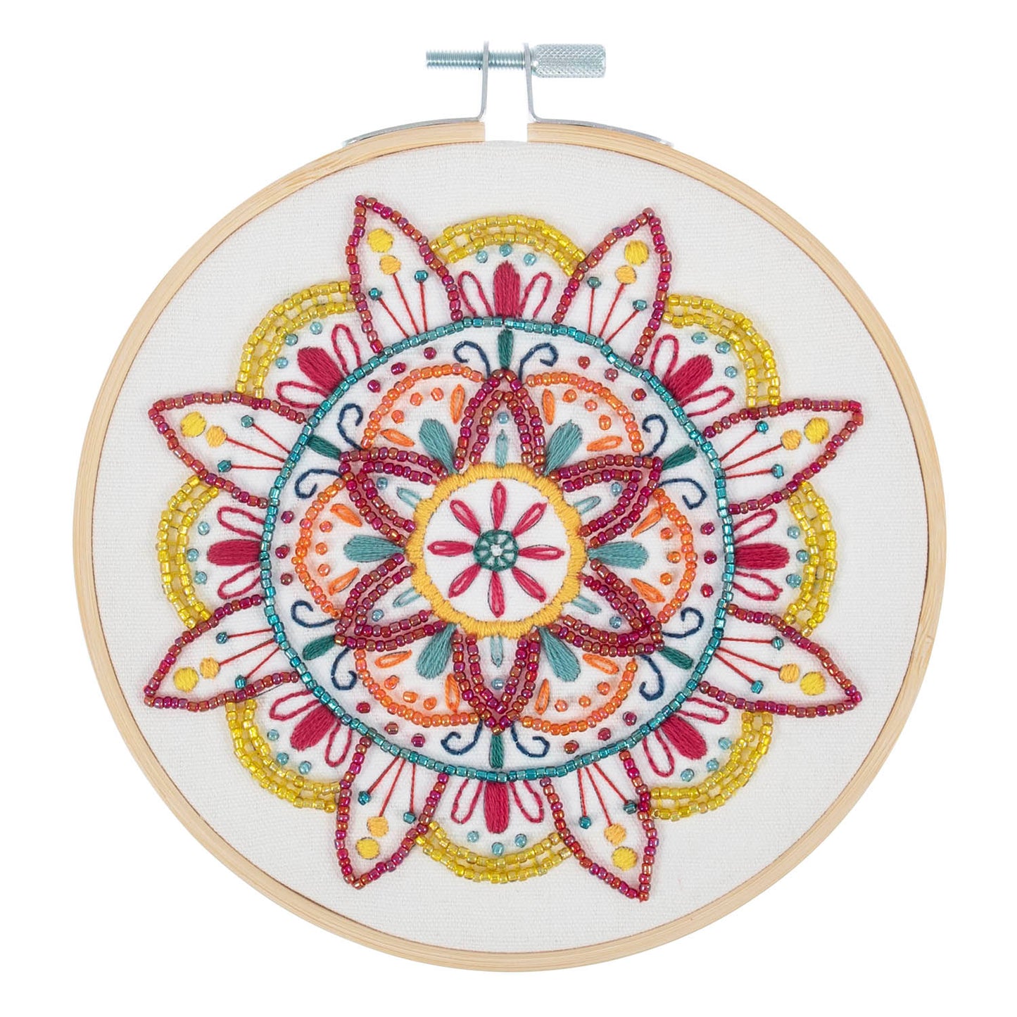 Embroidery Kit with Hoop: Beaded Mandala