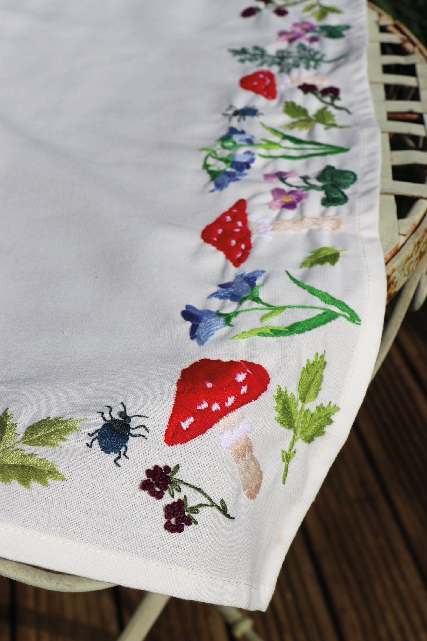 Embroidery Tablecloth Kit: Toadstools