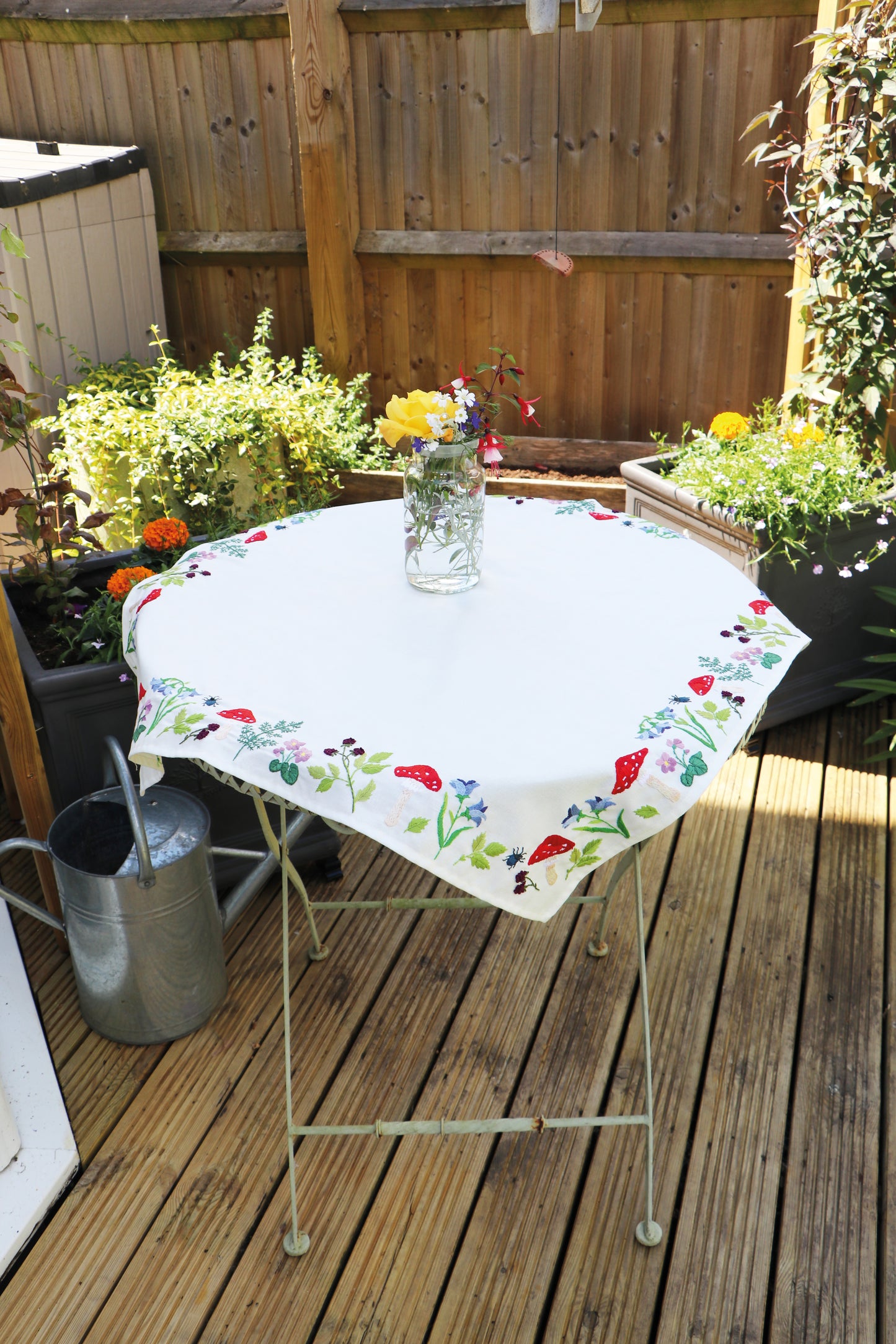 Embroidery Tablecloth Kit: Toadstools