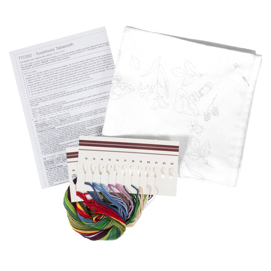 Embroidery Tablecloth Kit: Toadstools
