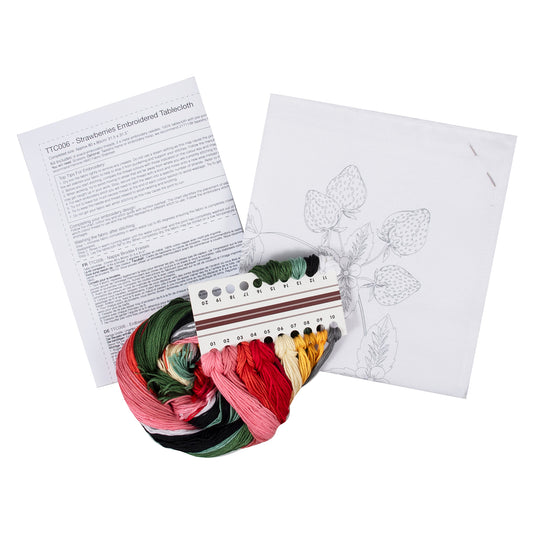 Embroidery Tablecloth Kit: Strawberries