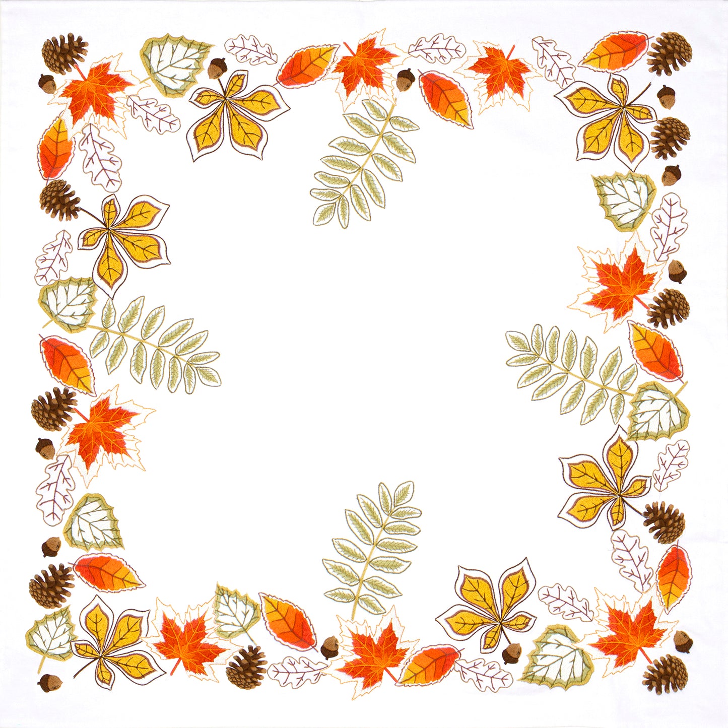Embroidery Tablecloth Kit: Autumn Leaves