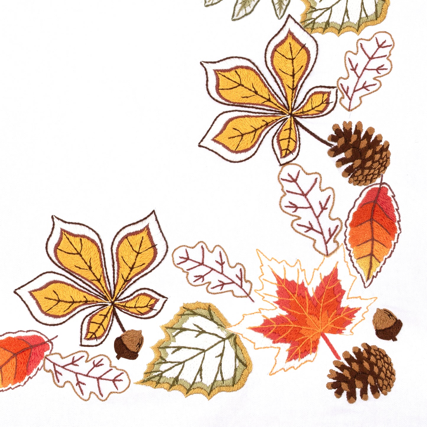 Embroidery Tablecloth Kit: Autumn Leaves