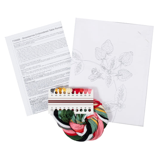 Embroidery Table Runner Kit: Strawberries