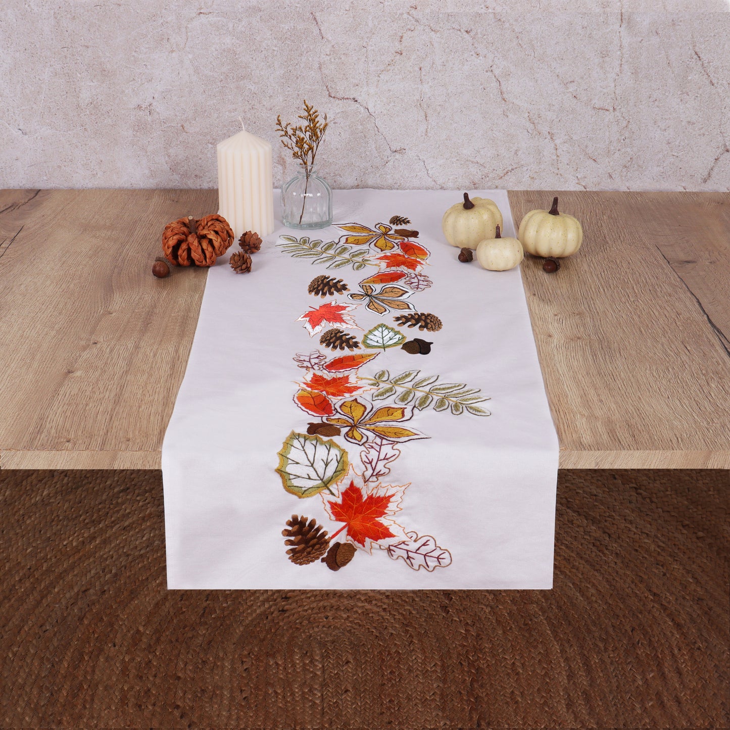 Embroidery Table Runner Kit: Autumn Leaves