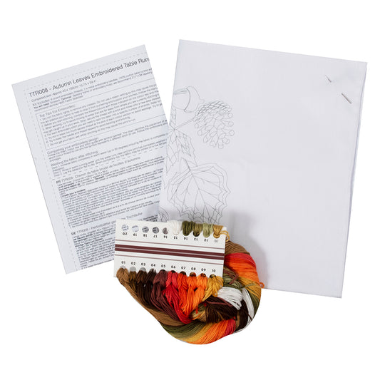 Embroidery Table Runner Kit: Autumn Leaves