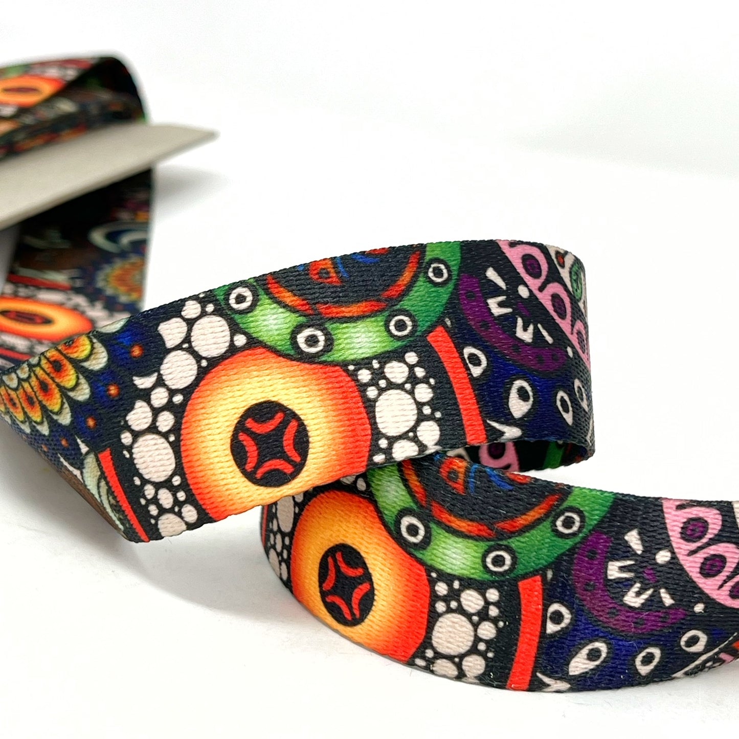 Bold Circle Print Webbing - 38mm