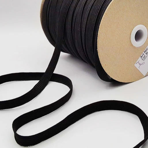 12mm Corded Elastic - Black