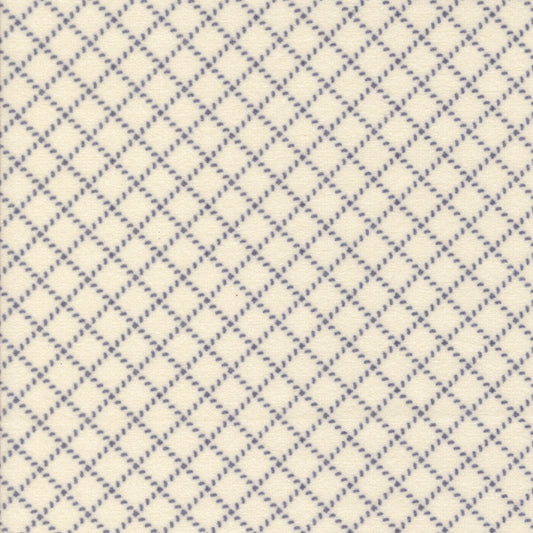 Porcelin with Indigo Stitches - Flannel