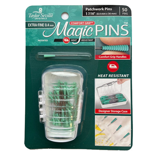 Magic Pins EXTRA FINE Patchwork Pins - Pack of 50 in storage Case