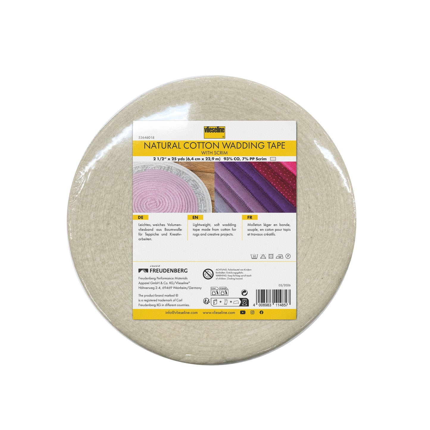 Natural Cotton and Scrim Wadding Tape