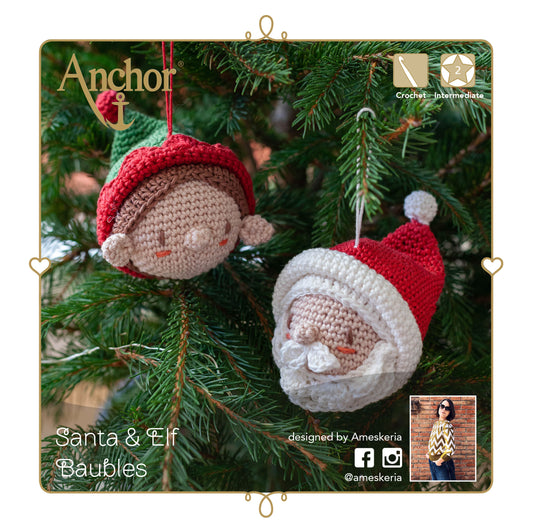 Crochet Kit: Creativa: Amigurumi: Santa and Elf Bauble