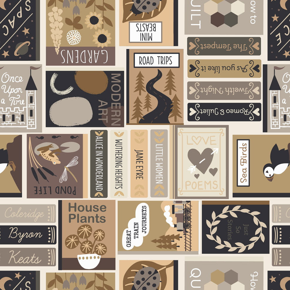 Book covers in sepia