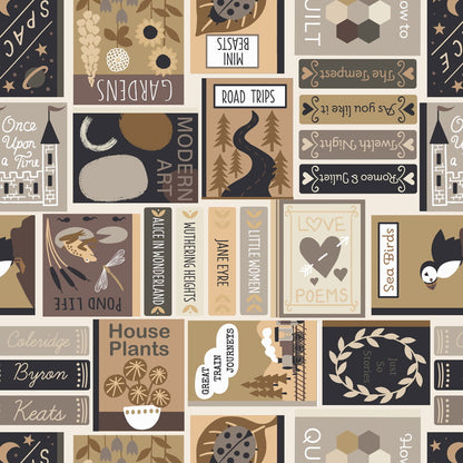 Book covers in sepia