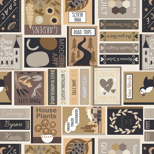 Book covers in sepia