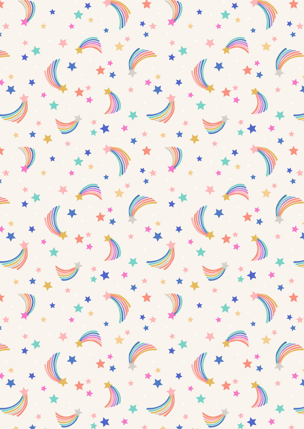 Shooting rainbow stars on cream