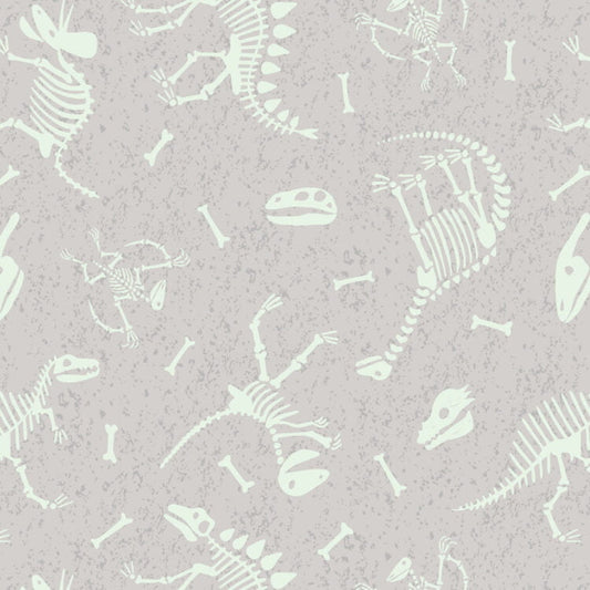 Glow in the Dark Dino Skeletons - Light Grey
