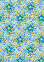 Axé blue and green floral on cream