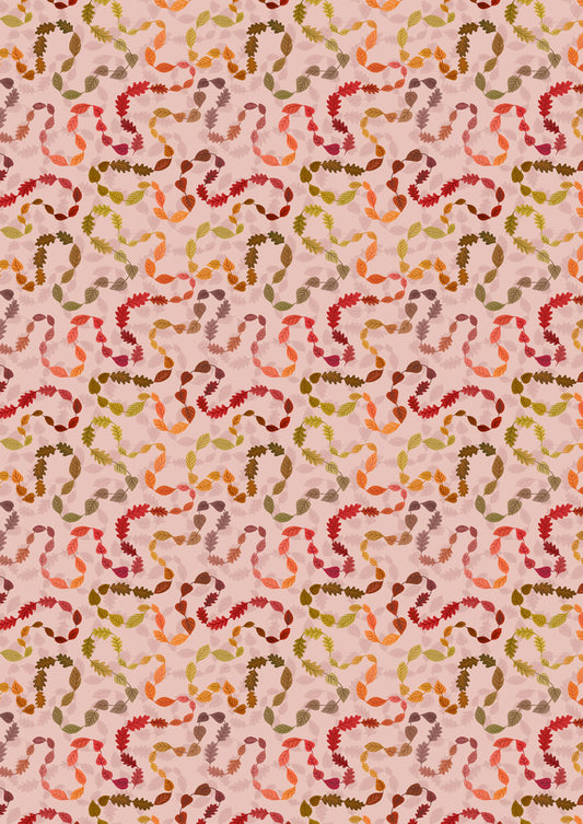 Leafy trail on mushroom pink