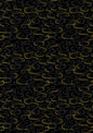 Dragon swirl on black with gold metallic