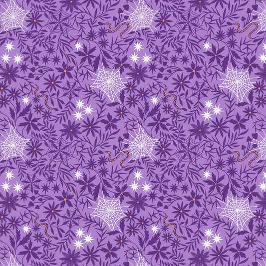 Floral cobwebs on light purple