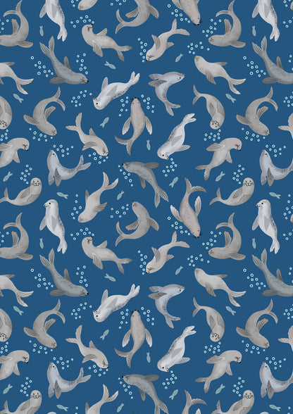 Seal bubbles on dark blue