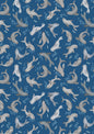 Seal bubbles on dark blue