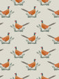 Pheasants on dark cream