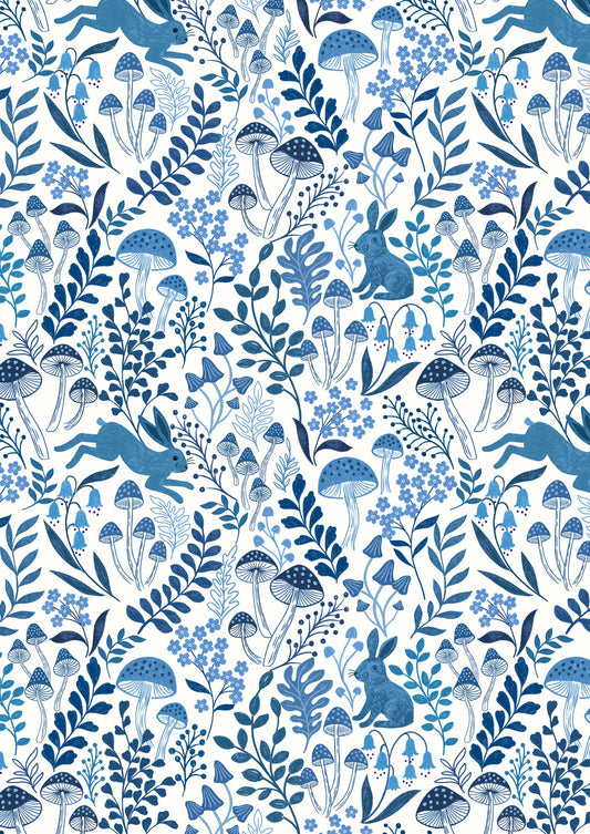 Rabbit meadow on cream