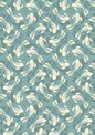 Swimming koi on pond blue with gold metallic